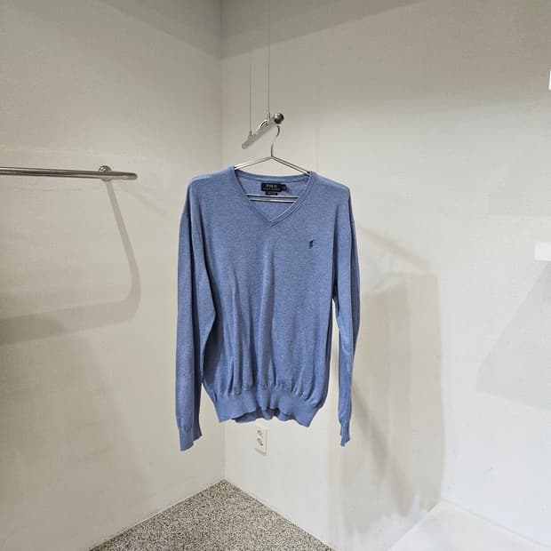 폴로랄프로렌 브이넥 코튼 니트