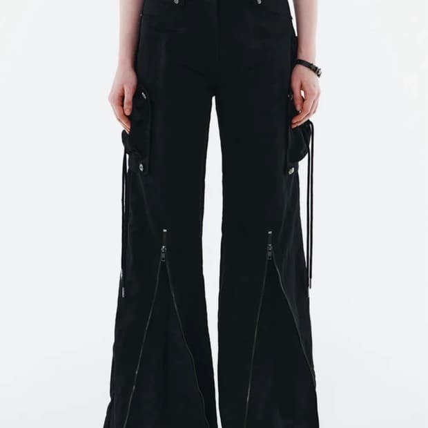 와이이이엘 멀티 지퍼 나일론 팬츠