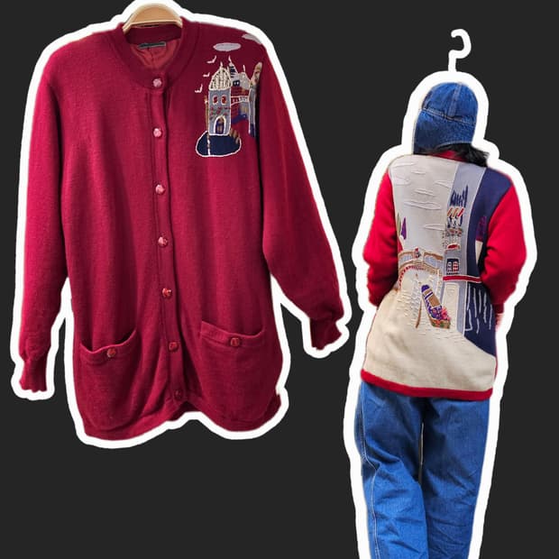 Lisblanc 자수 울 가디건