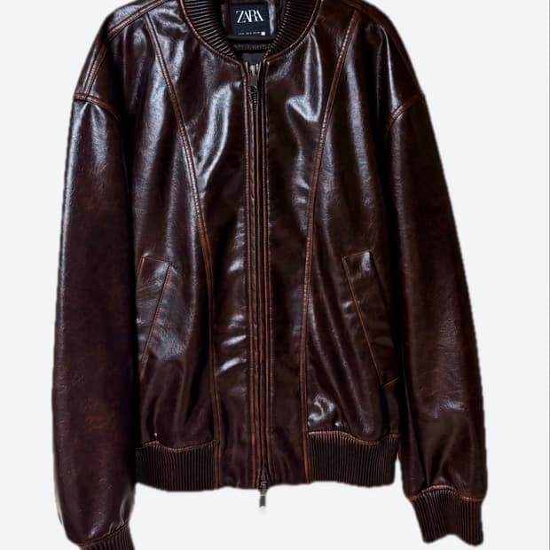 ZARA 자라 비건 가죽 봄버 자켓 m사이즈