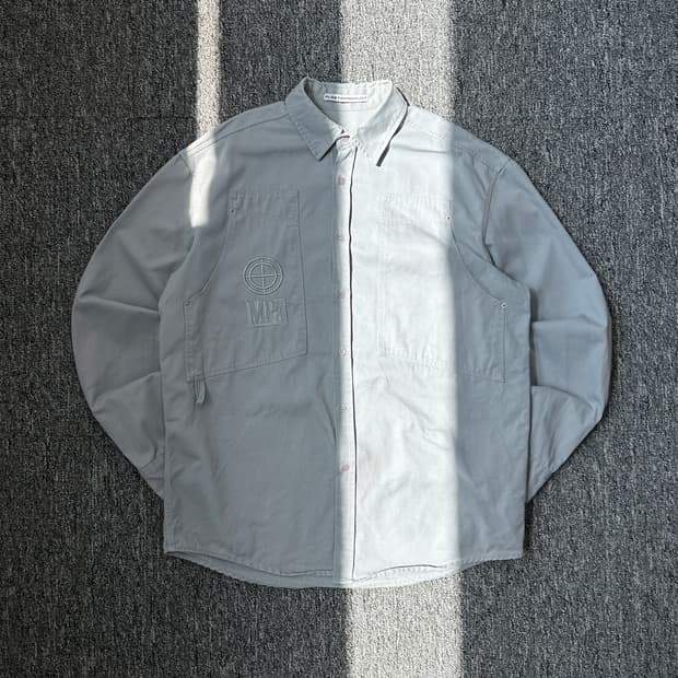 플라스틱 프러덕트 라이트 그레이 데님 긴팔 셔츠