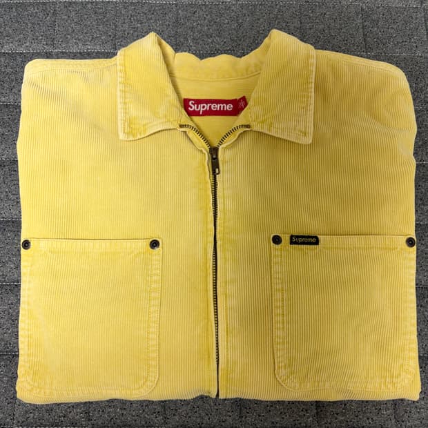 슈프림 워시드 코듀로이 집업 셔츠 옐로우 - 24SS