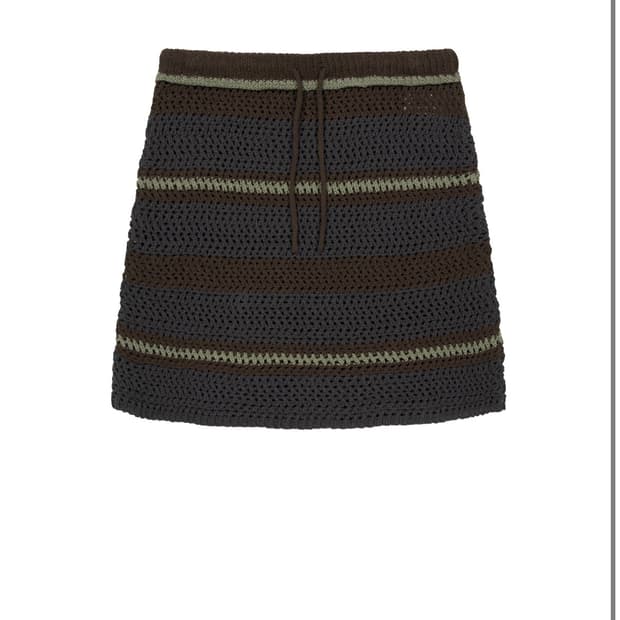 코이세이오 STRIPE LAYERED KNIT SKIRT BROWN