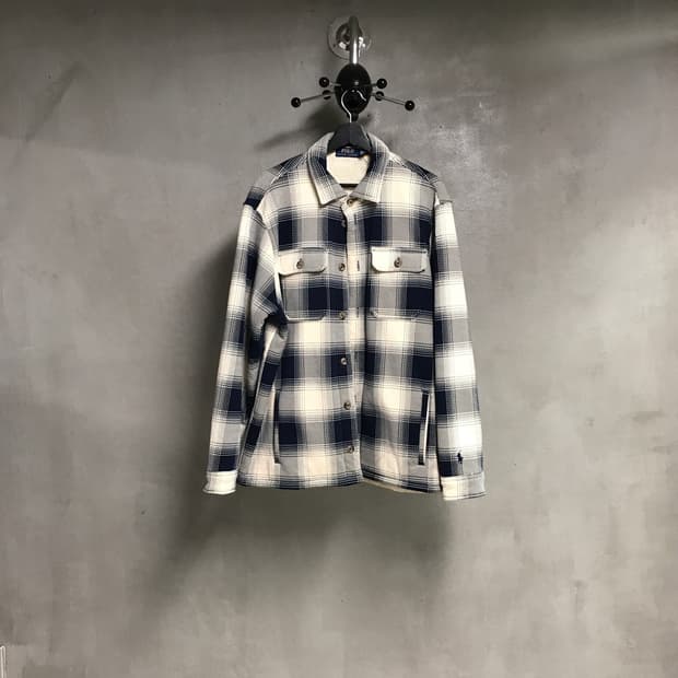 폴로 랄프로렌 체크 쉐르파 셔츠 L