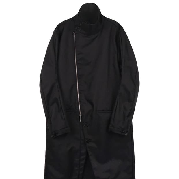 Technical Long Coat - Steel Black