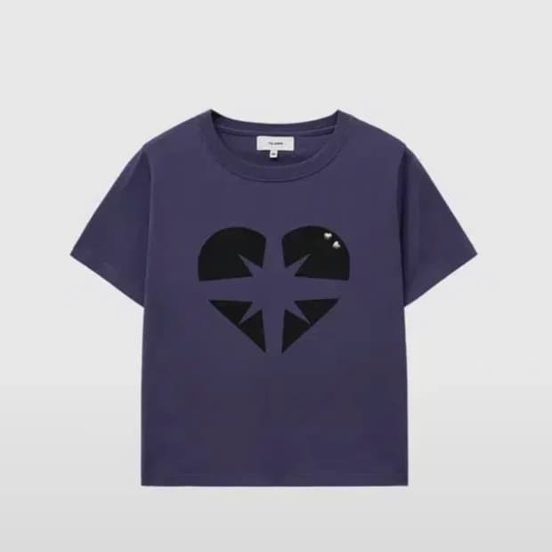 새상품) 틸던 하트 크롭탑 다크 퍼플