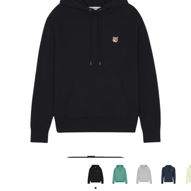 메종키츠네 후드티 블랙 s (상태좋아요)