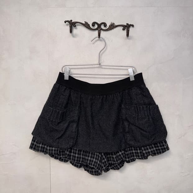 O’2ND charcoal check layered balloon sk