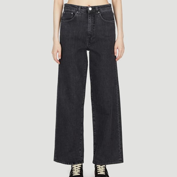 토템 플레어 핏 그레이 워싱 데님 진