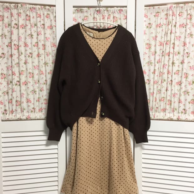 빈티지 초코 도트 원피스