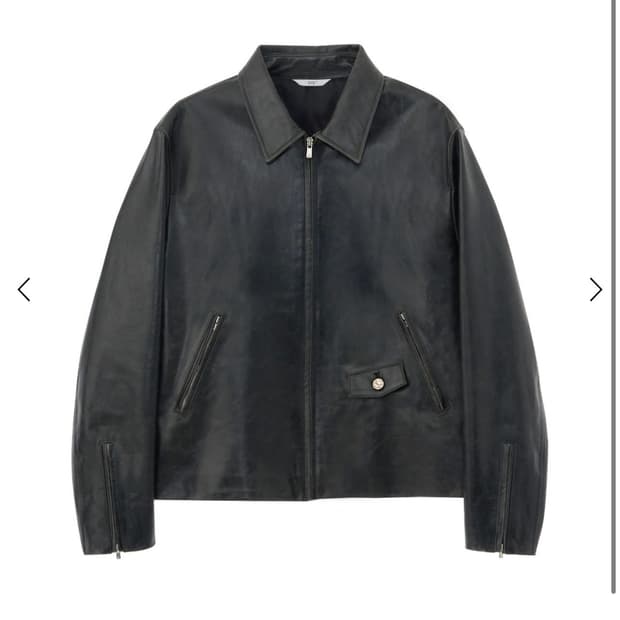 [L] STU Lamb skin leather jacket black