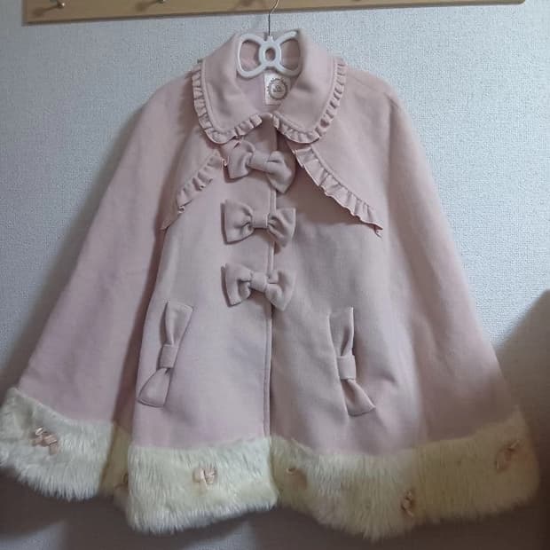 앙크루즈 딸기우유 케이프 판초 코트 히메갸루 라떼갸루