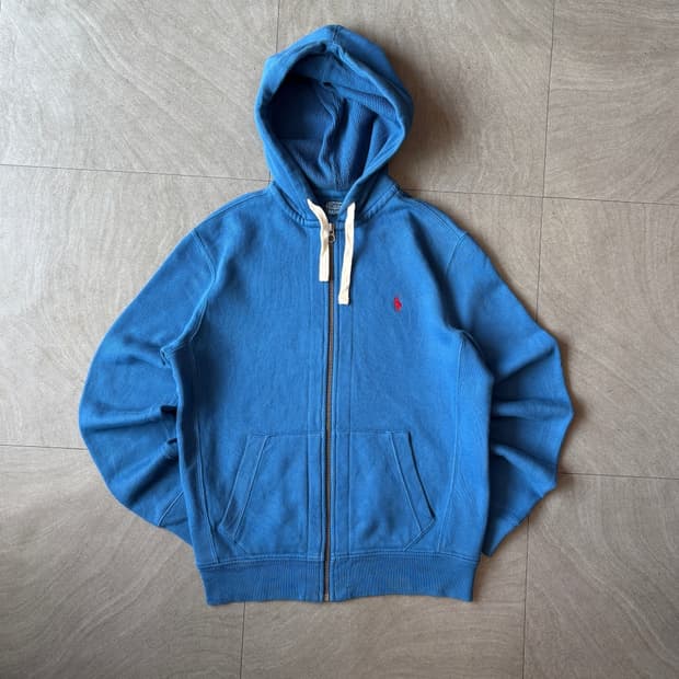 폴로 정품 블루 후드 집업 자켓