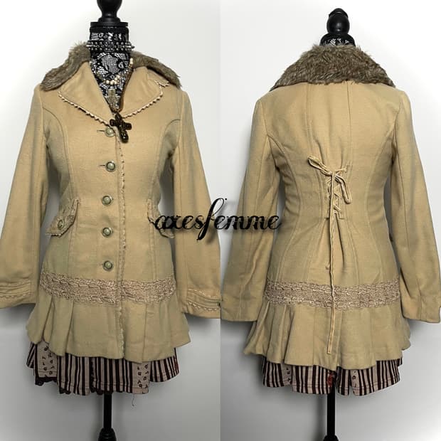 AXES FEMME 엑시즈팜 라떼 갸루 코트