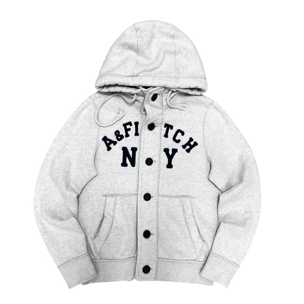 아베크롬비 멜란지그레이 버튼업 후드집업(M)