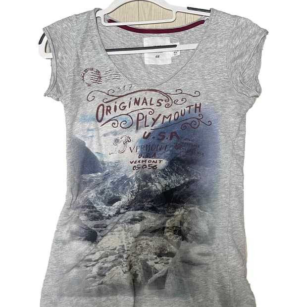 y2k punk melange grey top