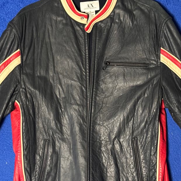 아르마니 익스체인지 양가죽 모터사이클 자켓 M