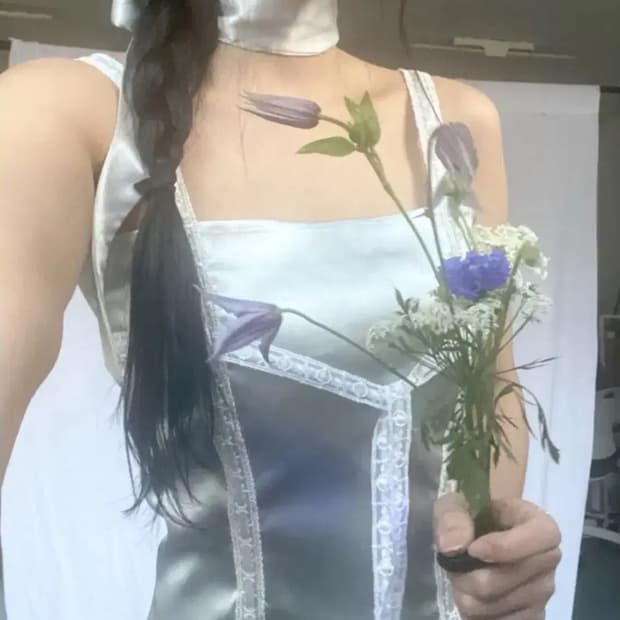 (새상품)엔젤넘버555 페어리 탑 슬리브리스 스카프 fairy top