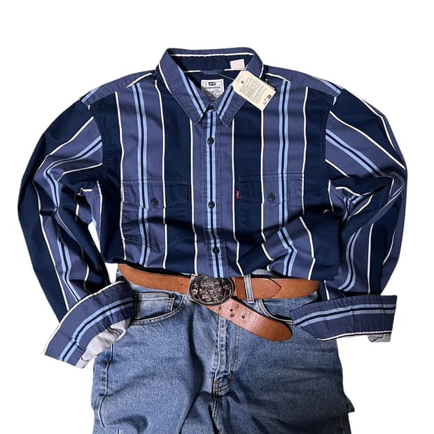 (새상품) 리바이스 스트라이프 셔츠 M