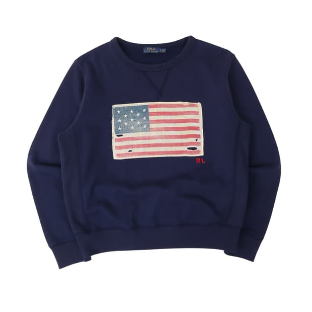 폴로 랄프로렌 네이비 usa 플래그 스웻셔츠
