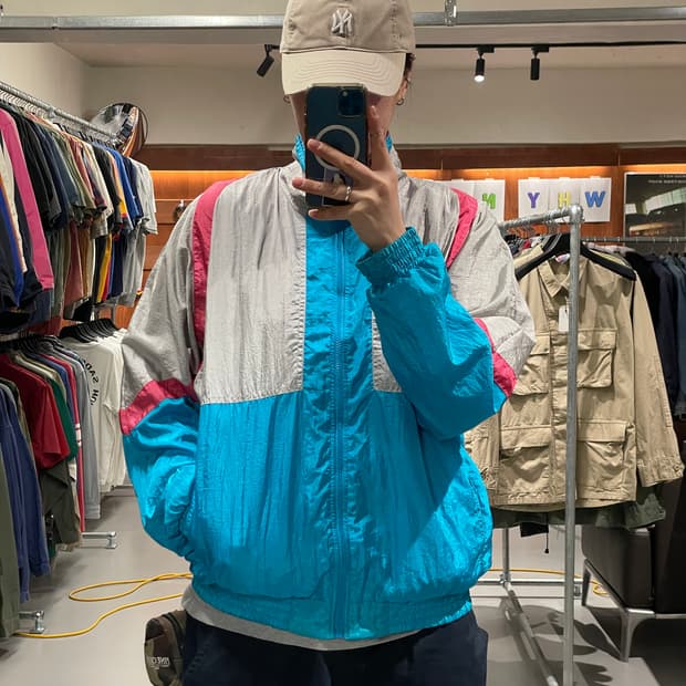 90's 빈티지 올드스쿨 바람막이 자켓  