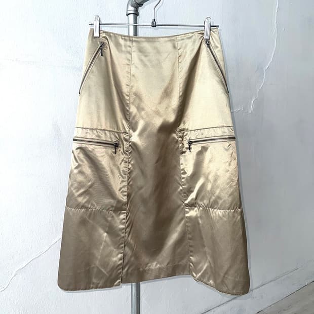 HIROKO KOSHINO TRUNK Gold Sheen Skirt