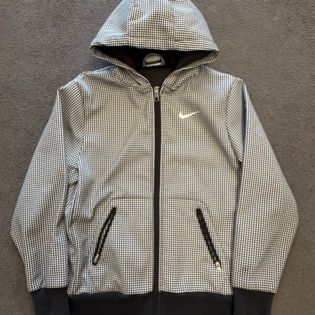 나이키 올드스쿨 크롭 체크 후드집업 자켓 처분 