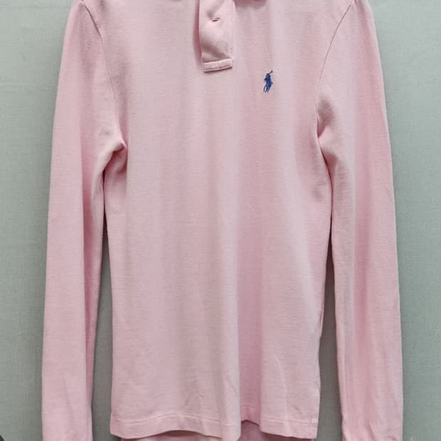 폴로 빈티지 핑크 카라 롱슬리브 롱슬 