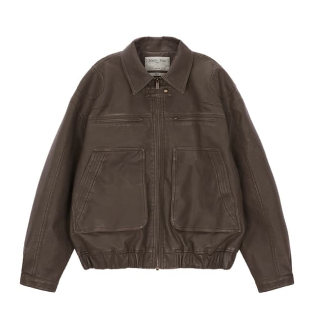 Matin Kim - LEATHER BOMBER JUMPER