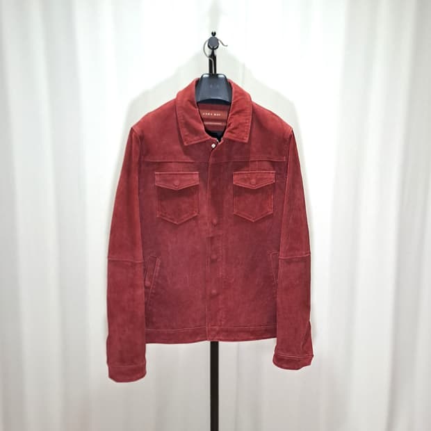 (택포) 자라 리얼레더 스웨이드 트러커 자켓 100-105 B772