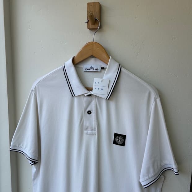 14859 - 스톤아일랜드 로고 패치 반팔 카라티