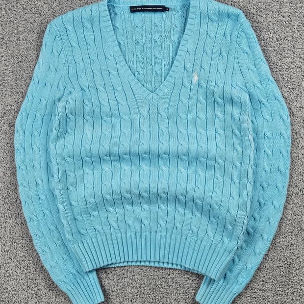 폴로랄프로렌스포츠 브이넥 트위드티드 케이블 니트 ( M ) / 10505