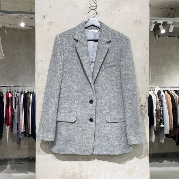 헬무트랭 그레이 스트레치 아칼릭 울 2B 블레이저 자켓