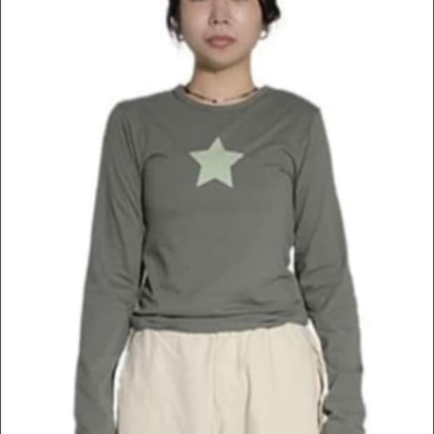 큘 스타 롱슬리브 카키 1size