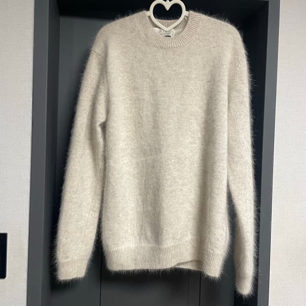 Laine 린넨 아이보리 앙고라 니트 스웨터 (L)