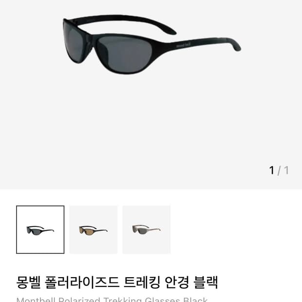 몽벨 폴러라이즈드 트레킹 안경 블랙