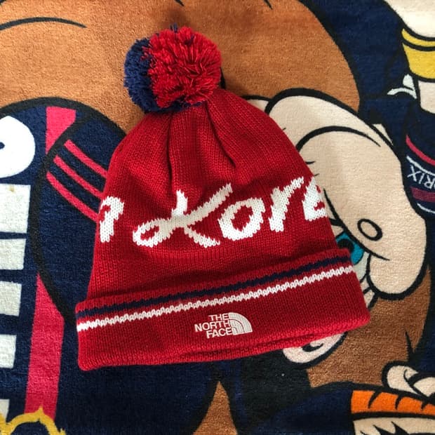 (2) 노스페이스 팀코리아 방울비니/국대비니(레드) 2018평창