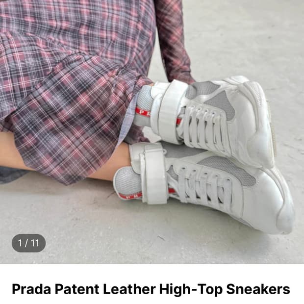 prada 프라다 하이탑 스니커즈