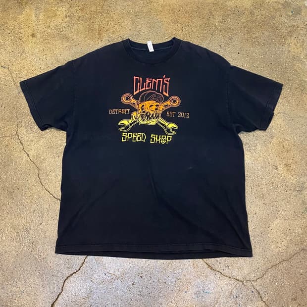 미국 빈티지 CLEM SPEED SHOP 모터사이클 굿즈티 반팔티