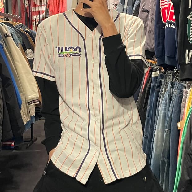 [IM] NOUU No.50 화이트 스트라이프 반팔져지