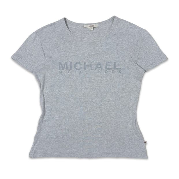 빈티지 Michael Kors 그레이 로고 반팔티