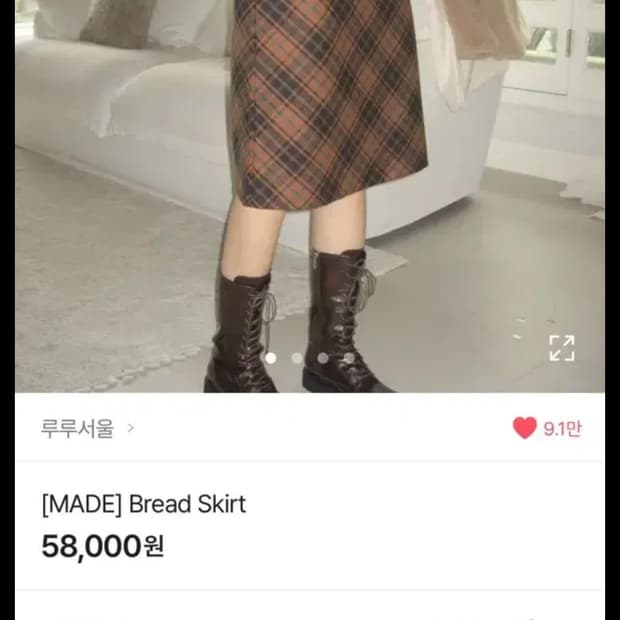 루루서울 체크 Bread 스커트 s
