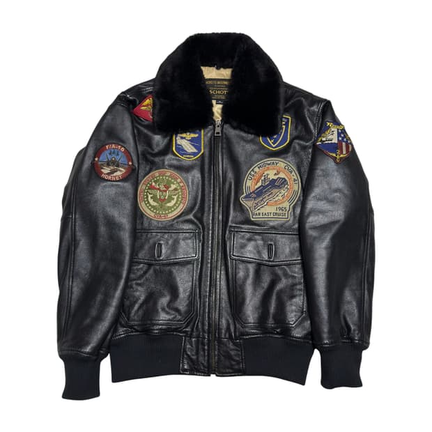 Schott NYC G-1 레더 플라이트 자켓