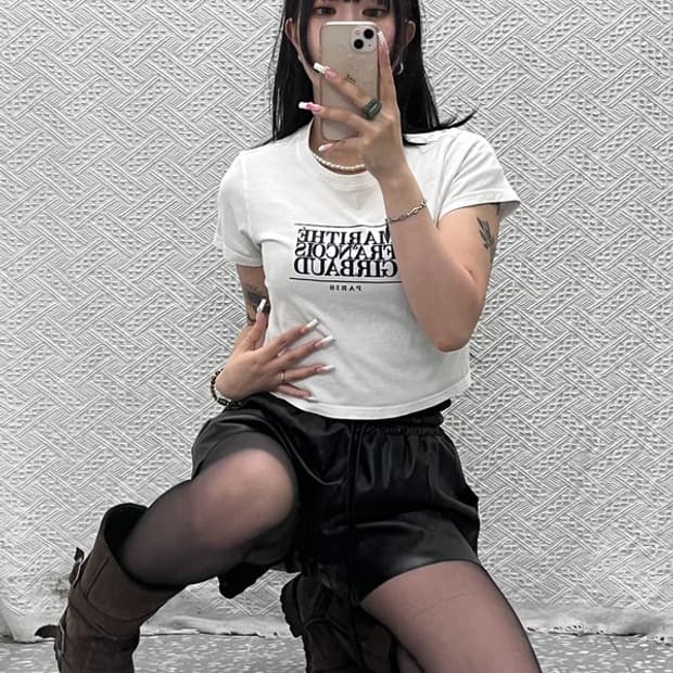 마리떼 프랑소와 저버 빈티지 캐주얼 크롭 반팔티 M C13533