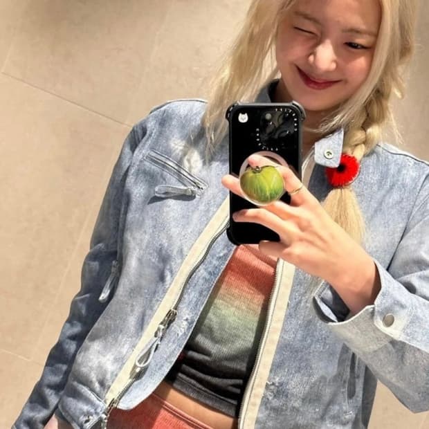 파르티멘토우먼 데님 레이싱 자켓