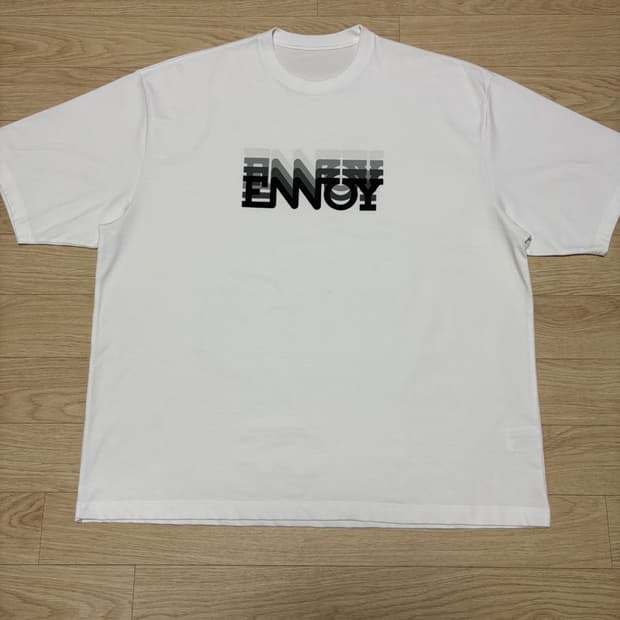 ENNOY 엔노이 23ss 일렉트릭 로고 그라데이션 화이트 XXL