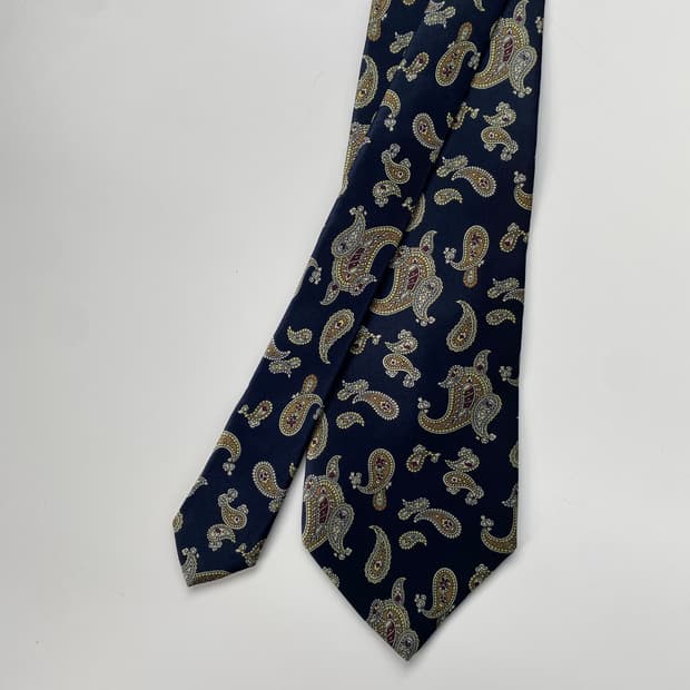 아쿠아스큐텀 페이즐리 정품 명품 넥타이 실크100