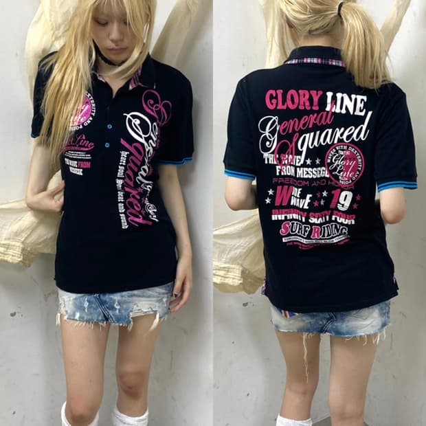 Y2K Kitsch Pink Glitter Lettering Check