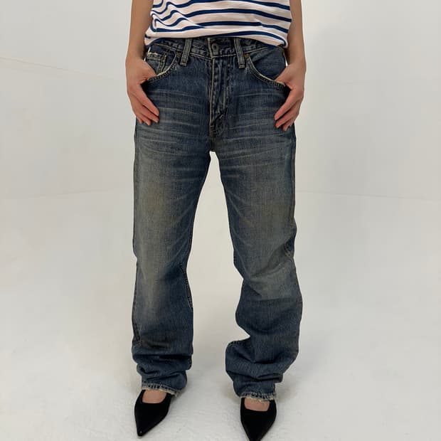 Levi's 리바이스 502 워싱 데님 팬츠