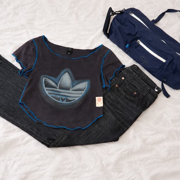 Y2K 아디다스 커스텀 크롭티